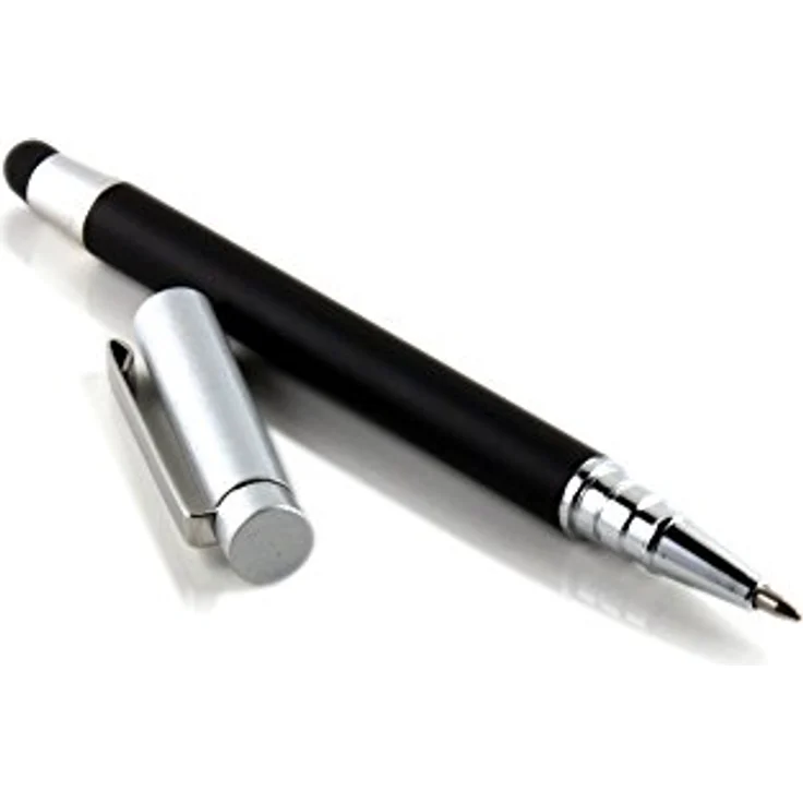 SLABO Eingabestift Stylus Pen Smartphone Tablet Eingabestift und Kugelschreiber edel Design, Schwarz/Silber – Bild 2