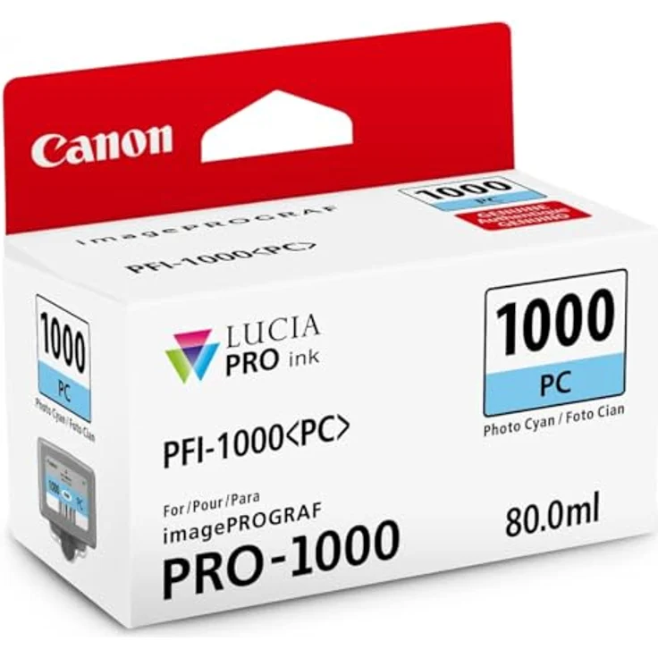 Canon PFI-1000 PC original Tintenpatrone Foto Cian para Impresora Fotográfica PRO-1000 – Bild 2
