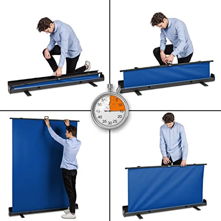 Walimex pro Roll-up Panel Hintergrund blau 155x200 - Preisvergleich – Bild 6