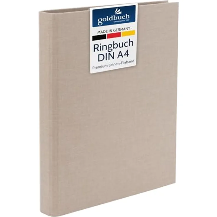 goldbuch Ringbuch A4 Bella Vista Trend, Leinenumschlag, 2-Ringmechanik, beige