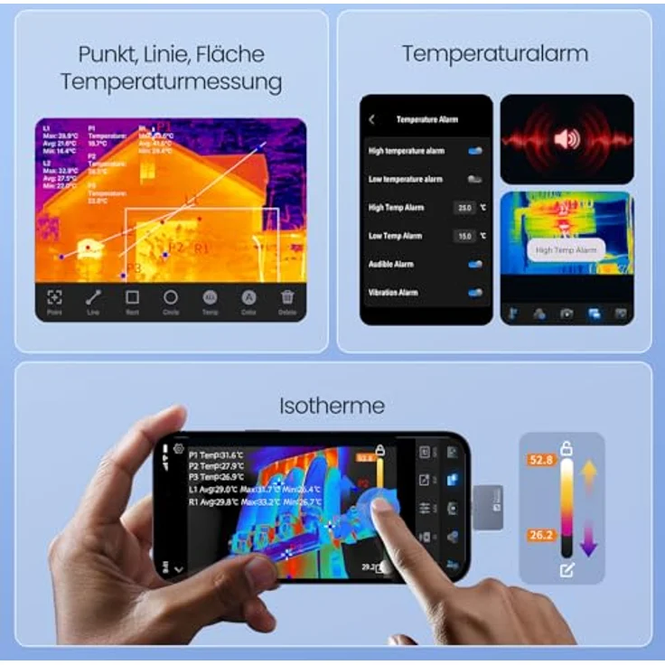 Thermal Master P2 Wärmebildkamera, Android, 512x384 Auflösung, -20 bis 600℃, ±1,5℃ Genauigkeit, 15x Zoom, inkl. Schutzcase – Bild 8