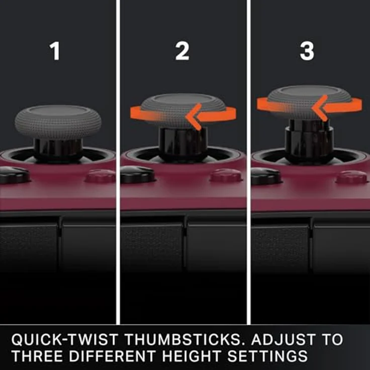 PowerA Advantage Plus Wired Controller, Gaming Controller für Xbox Series X/S mit Quick-Twist-Thumbsticks, Halleffekt-Module und doppelte Rumble-Motoren, Rubinrot – Bild 3