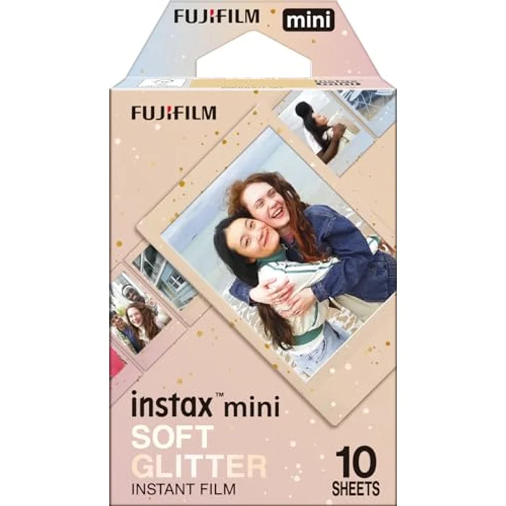 INSTAX Instax mini Film Soft Glitter, Sofortbilder im Format 86 x 72 mm, ISO 800, geeignet für alle instax mini Kameras und Printer – Bild 1