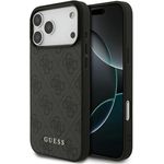 CG MOBILE Guess 4G Classic Hülle für iPhone 17 Pro Max, TPU/PC/Kunstleder Hardcase, schwarz