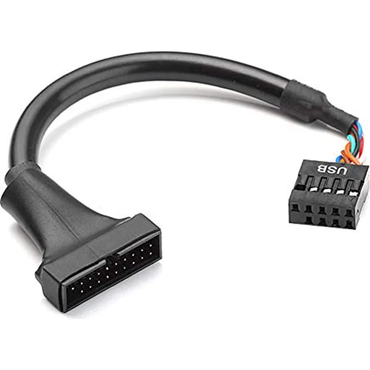 Aukson H62 USB 3.0 20-Pin auf USB 2.0 9-Pin Stecker Adapter, 15 cm Kabel für schnelle Datenübertragung und Motherboard-Upgrades