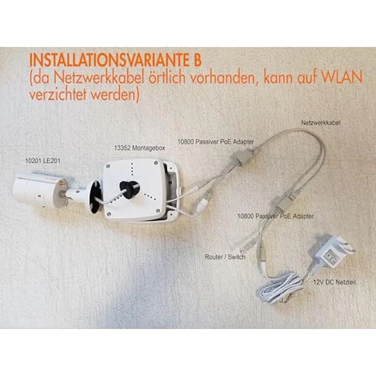 Lupus Electronics 13352 Montagebox für die LE138-139 und LE201, LE221 und LE224 Überwachungskamera, Silber – Bild 5