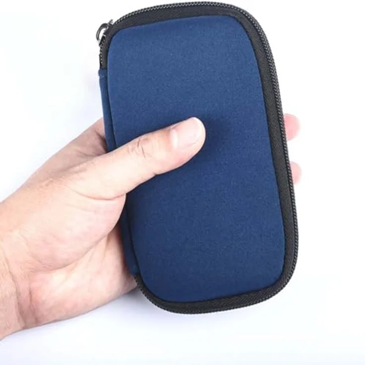 JBOS Aufbewahrungstasche für USB-Sticks, Neopren Organizer mit 10 Steckplätzen, stabil und staubdicht, blau – Bild 5