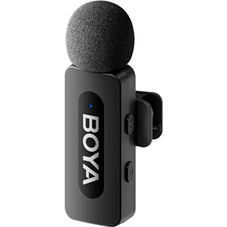 Boya BY-V1, Dual-Channel Wireless-Mikrofon mit intelligenter Geräuschunterdrückung, tragbar und Plug-and-Play – Bild 2