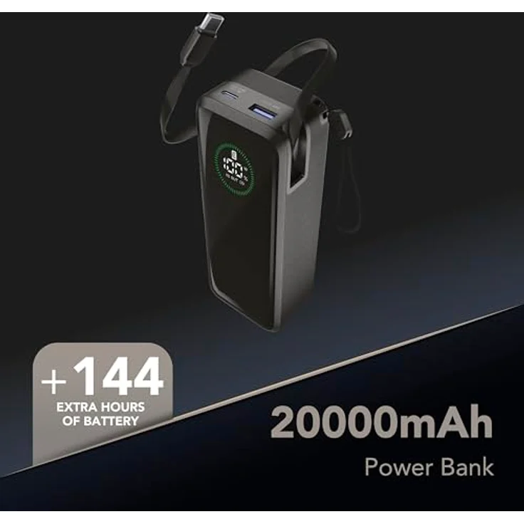 Cellular Line Roller 20000 mAh Powerbank, USB Typ-C, Schwarz, Versandkostenfrei – Bild 2