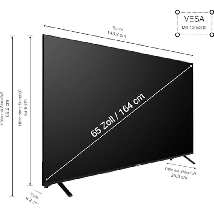 Telefunken 65 Zoll QLED Fernseher/TiVo Smart TV (4K UHD, HDR Dolby Vision, Dolby Atmos, HD+ 6 Monate inkl., Triple-Tuner) QU65TO750S – Bild 3