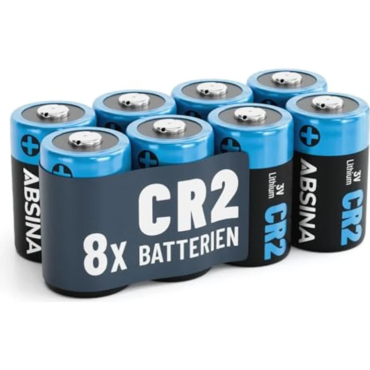 ABSINA CR2 Lithium Batterie 3V, 8er Pack mit 800 mAh Kapazität, ideal für Kameras und Taschenlampen – Bild 1