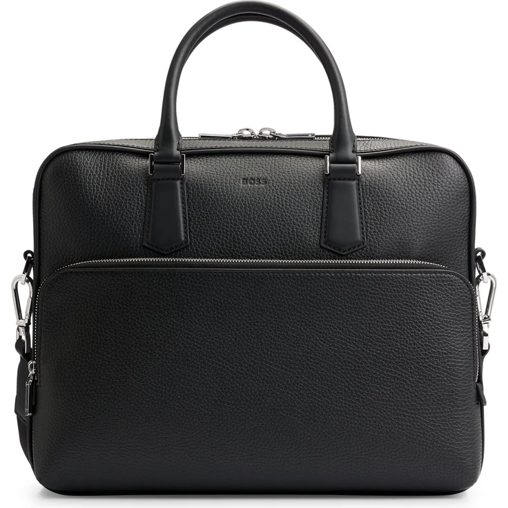 BOSS Aktentasche New Crosstown_S, Laptop-Tasche aus hochwertigem Rindsleder, schwarz – Bild 1