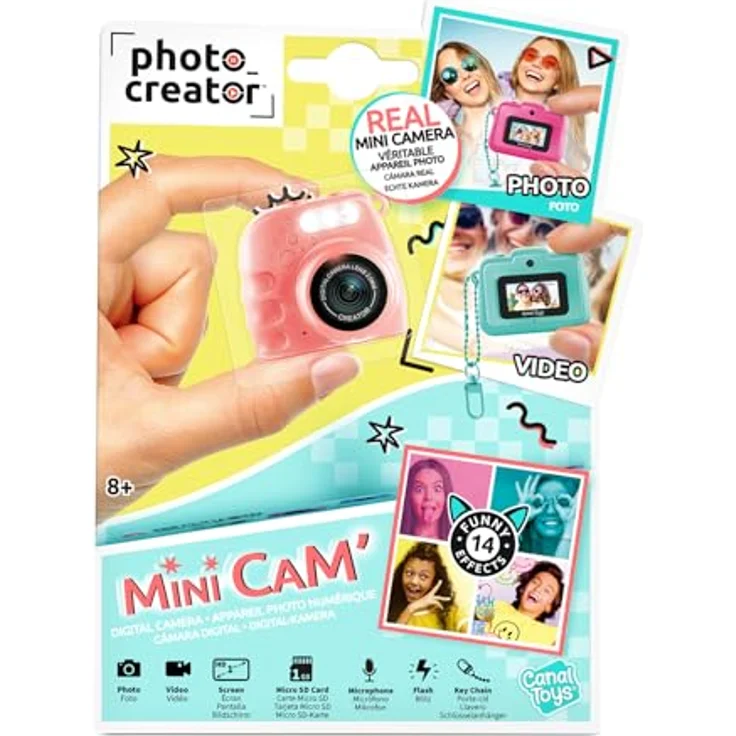 Canal Toys Fotocreator Mini Digicam, 12MP Pocket Kamera mit 1080p Full-HD Video, 1,5″ LCD-Bildschirm, Selfie-Modus, Farbfilter und MicroSD Karten-Slot – ideal für unterwegs - CLK 060 – Bild 2