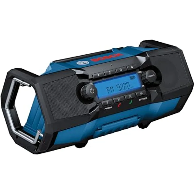 NoName GPB18V-3C (solo Carton), FM-Bluetooth Radio mit USB-C Ladefunktion und IP54 Schutz, kompatibel mit Bosch 18V System