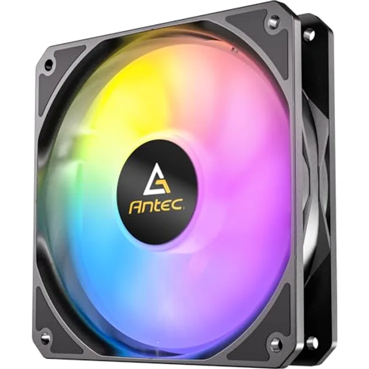 Antec P12R PWM ARGB REVERSE Gehäuselüfter, schwarz mit Hydrauliklager und Silikon-Stoßdämpfern