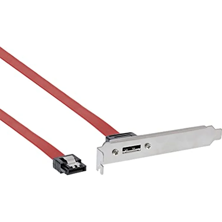 1x eSATA Port Slotblech Slotblende Slot Blech Blende 1x e-SATA extern s-ATA SATA intern – Bild 1