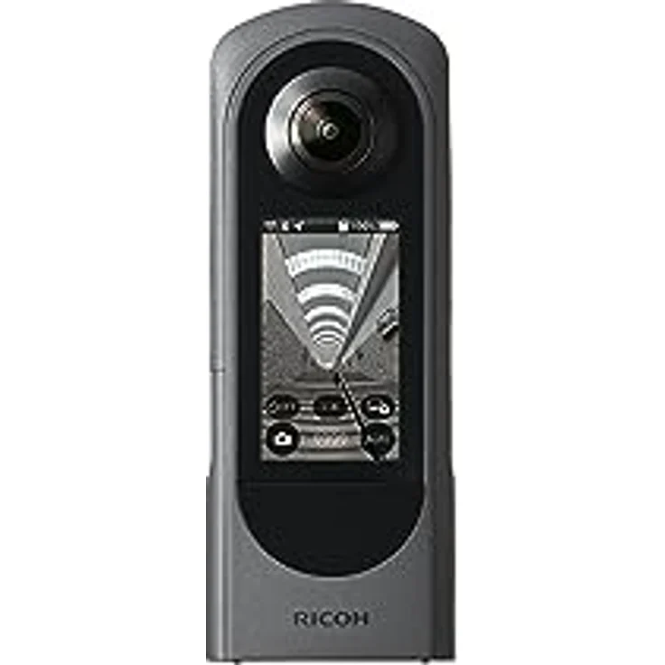 Ricoh Theta X 2023, 360° Camcorder mit 5.7K Videoauflösung, 48 MP, 2,25 Zoll Touchscreen und 46 GB Speicher, Schwarz – Bild 1