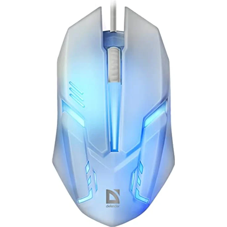 Defender Computer Gaming Maus, Farbwechsel und verdrahtet, am besten für PC und Laptop Gamer, 7-farbige Hintergrundbeleuchtung, geripptes Scrollrad, ergonomische Form, geeignet für lange Arbeitszeiten – Bild 2