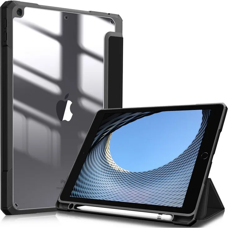 Fintie Tablet-Hülle Hybrid Hülle für 10.2 Zoll iPad 9. Generation 2021/8. Gen 2020/7. Gen, 2019 mit Stifthalter, Stoßfeste Hülle mit transparenter Hartschale