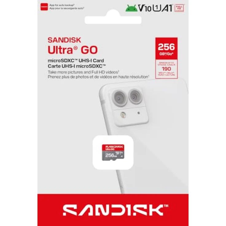 SanDisk Ultra GO microSD, 256GB SDXC Speicherkarte mit 190MB/s, UHS-I, für Android-Smartphones und Digitalkameras – Bild 3