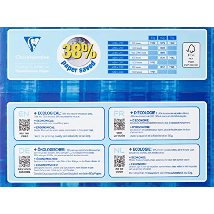 Clairefontaine Kopierpapier/1932C A4 weiß 50g Inh. 500 Blatt - Preisvergleich – Bild 3