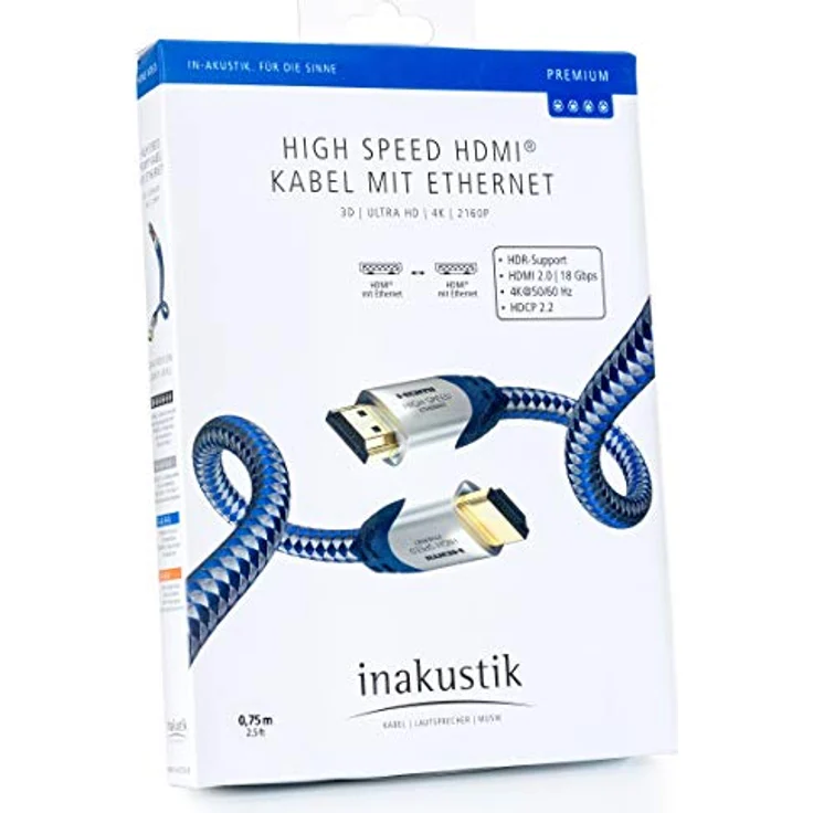 in-akustik 00423007 Premium II HDMI Kabel mit Ethernet 0.75 m – Bild 2