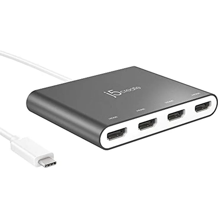 j5create JCA366-N Multi-Moniteurs USB-C™ 4 Ports HDMI™ Hub - Erweiterte Anzeigemodi, 1080P Auflösung, USB 3.0 Powered – Bild 5