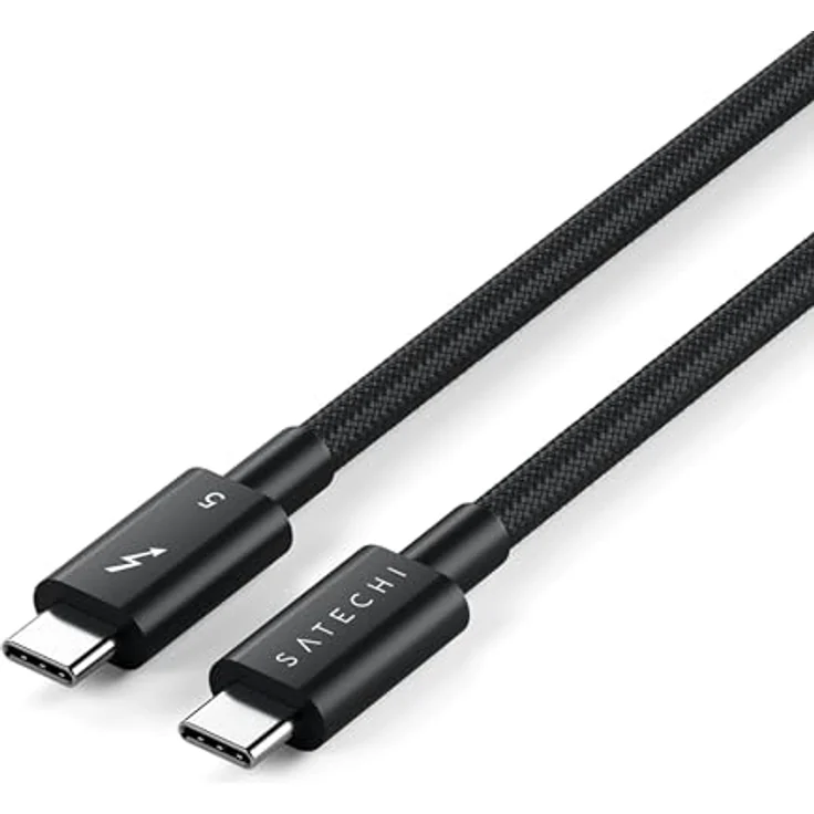 SATECHI Thunderbolt-5 Kabel, 240W PD, 120 Gb/s Datenübertragung, Dual 8K@60Hz, Triple 4K@144Hz, Geflochten, kompatibel mit iPhone 17, uvm. – Bild 1