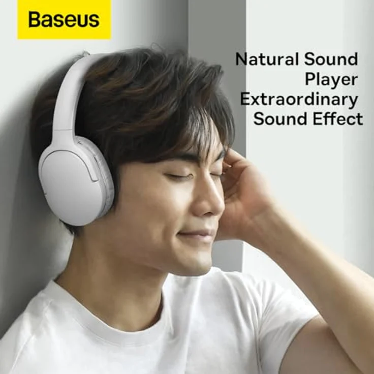 Baseus Encok D02 Pro, Over-Ear-Kopfhörer mit Bluetooth 5.0, kabellos, weiß – Bild 4
