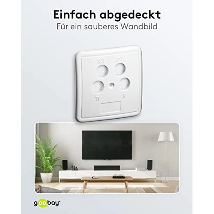 Goobay 67052 Vier Loch Abdeckung für Antennendosen, mit Schraube – Bild 7