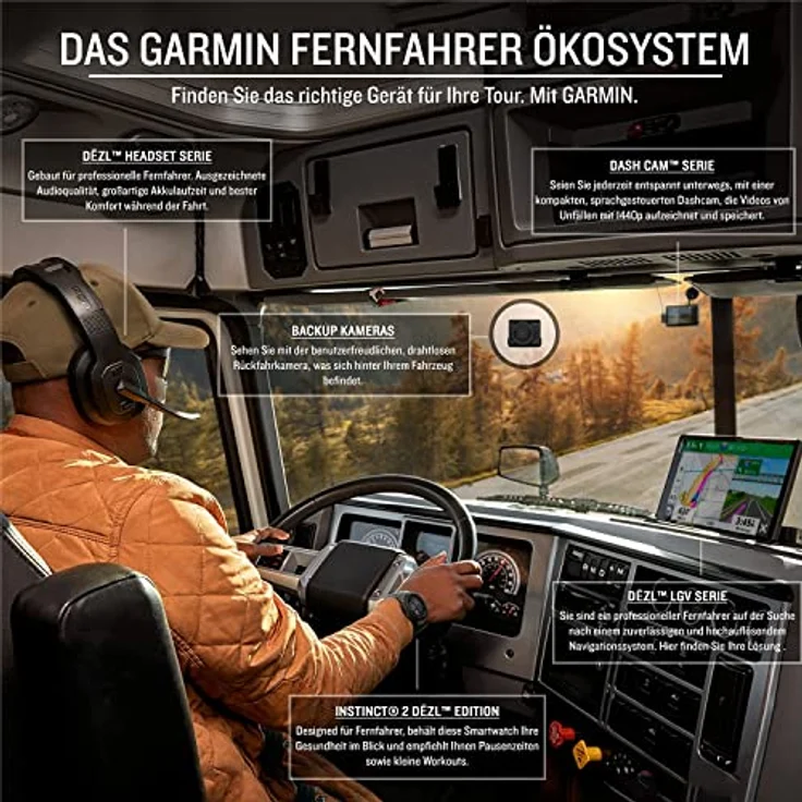 Garmin Dezl LGV710 EU, MT-D, GPS mit 7 Zoll hochauflösendem Touchdisplay, Lkw-Routenführung und Umweltzonenwarnungen, schwarz – Bild 6