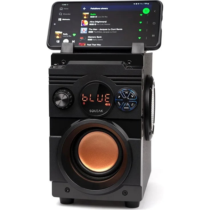 SQUEAK SQUEAKLautsprecher Bluetooth Portable SQ1001 Schwarz 20W, Akkulaufzeit von bis zu 7 Stunden, integriertes FM-Radio