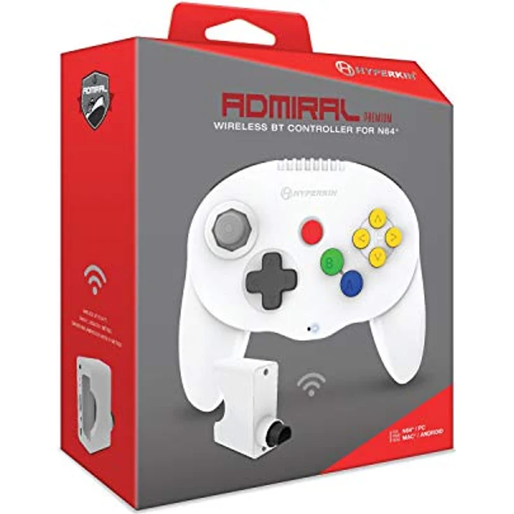 Hyperkin Admiral Premium Wireless Controller für Nintendo 64, kabellos, weiß, mit leistungsstarkem Analog-Joystick und wiederaufladbarem Akku – Bild 2
