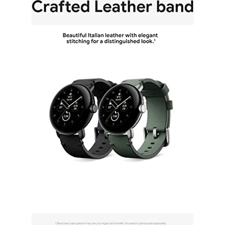 Google Pixel Watch Handgefertigtes Lederarmband – Black, klein – Bild 5