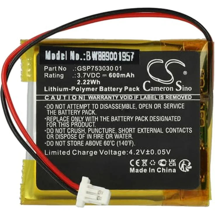 vhbw Akku kompatibel mit JBL Tune 600BTNC, 600 mAh, 3,7 V, Li-Polymer für Wireless Headset Kopfhörer – Bild 1