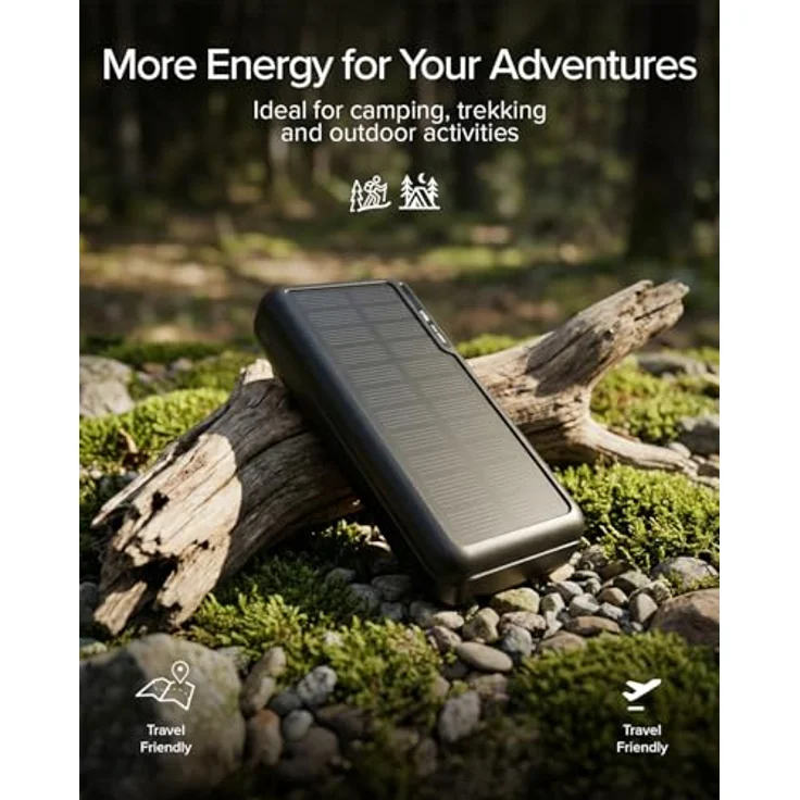 SBS Solar Ladegerät (10000 mAh, 10 W, 37 Wh), Powerbank, Schwarz – Bild 12