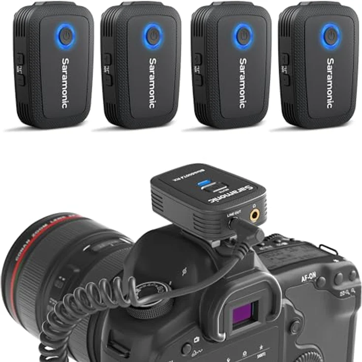 Saramonic Blink 500 T4 4 Personen Kabelloses Clip-On Mikrofonsystem mit Lavaliers in Schwarz – Bild 1