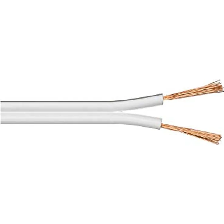 Goobay 67745 Lautsprecherkabel 2x0,75mm² CCA Litze / Boxenkabel Audio Kabel Meterware / Speaker Cable Litzenkabel Audiokabel / Subwoofer Kabel / Weiß / 25m