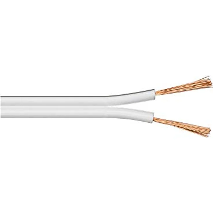 Goobay 67745 Lautsprecherkabel 2x0,75mm² CCA Litze / Boxenkabel Audio Kabel Meterware / Speaker Cable Litzenkabel Audiokabel / Subwoofer Kabel / Weiß / 25m – Bild 1