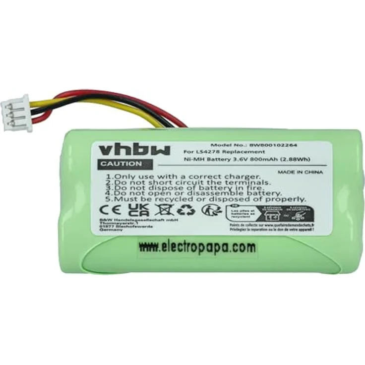 vhbw 10x Akku für Symbol LS4278, Hochleistungs-NiMH, 800 mAh, 3,6 Volt, wiederaufladbar – Bild 3