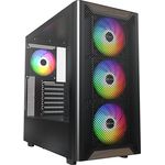 Montech XR Wood PC-Gehäuse, Midi-Tower, ATX, ARGB, Tempered Glass - Schwarz