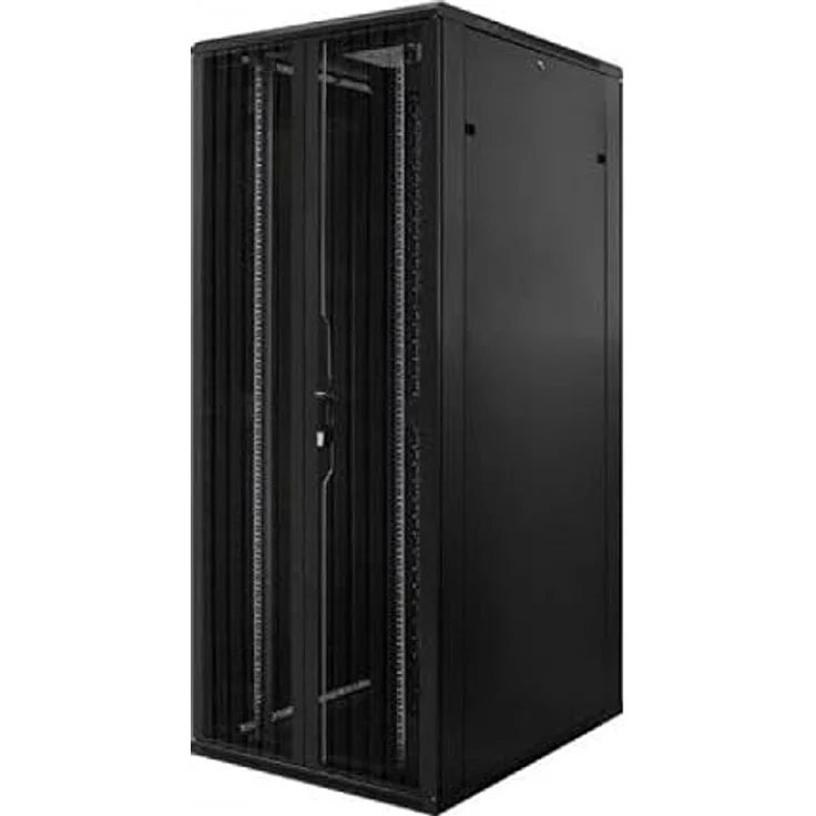 DSIT 42HE 19 Zoll Serverschrank, perforierte Doppelflügeltüren, höhenverstellbare Standfüße, optimale Luftzirkulation – Bild 1
