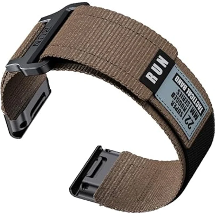 INF Nylon Klett-Armband Armeefarbe, kompatibel mit Garmin Fenix 8 (26mm), atmungsaktiv, schnell anpassbarer Klettverschluss, einfache Montage – Bild 4