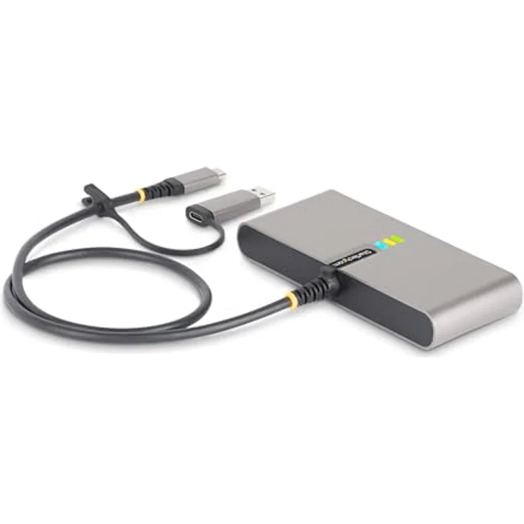 StarTech.com 2-Port USB-C Hub mit Ethernet und RS232 Port, USB-A Adapter, 100W Power Delivery Pass-Through, 2X USB-A 5Gbps – Bild 2