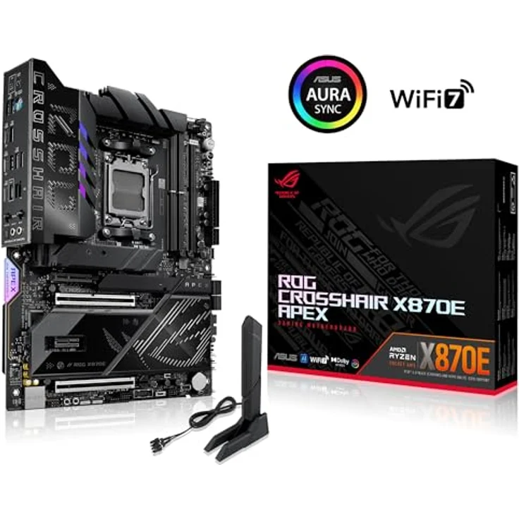 ASUS ROG Crosshair X870E APEX Gaming Mainboard AMD AM5, ATX, PCIe 5.0, DDR5, WiFi 7, AI Overclocking, Aura Sync – Bild 2