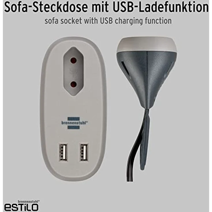 Brennenstuhl 1150290 Tischsteckdose 1 Stück Anthrazit, Grau Flachstecker 1St. – Bild 3