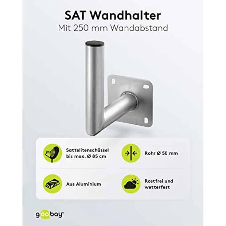 goobay Wandhalterung SAT Wandhalterung Alu 250mm – Bild 3