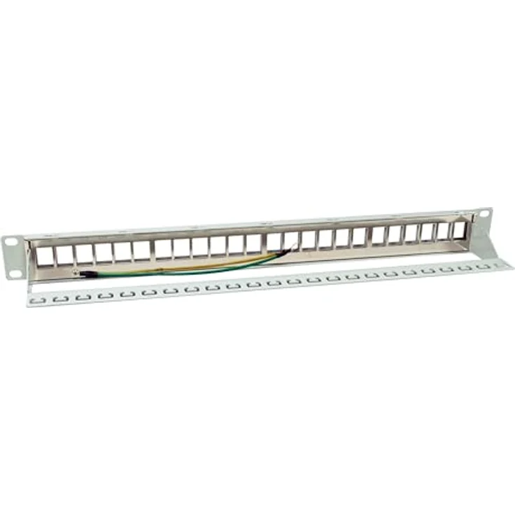Equip 769326 24-Port Keystone geschirmtes Patchpanel, 19" 1HE, lichtgrau, robuster Stahl, inklusive Haltestange – Bild 2