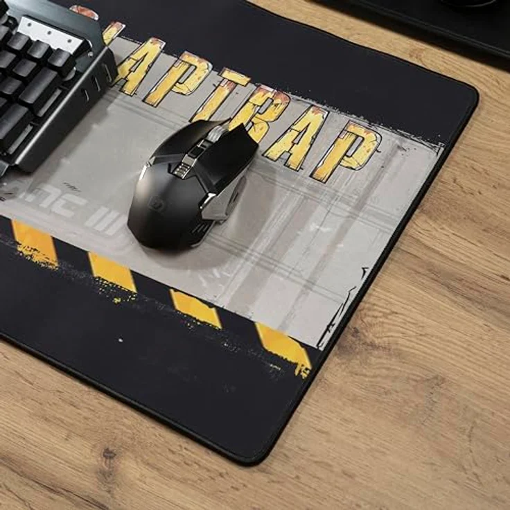 DEVplus Borderlands XXL Mousepad Claptrap, Mausmatte 80 x 35 cm, rutschfeste Gummirückseite, mehrfarbig, offiziell lizenziert – Bild 6