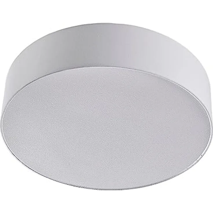 Lindby Textil Deckenleuchte rund 50 cm, Deckenlampe Stoff weiß, blendfreies Licht, 3x E27 max. 60W, Design-Highlight